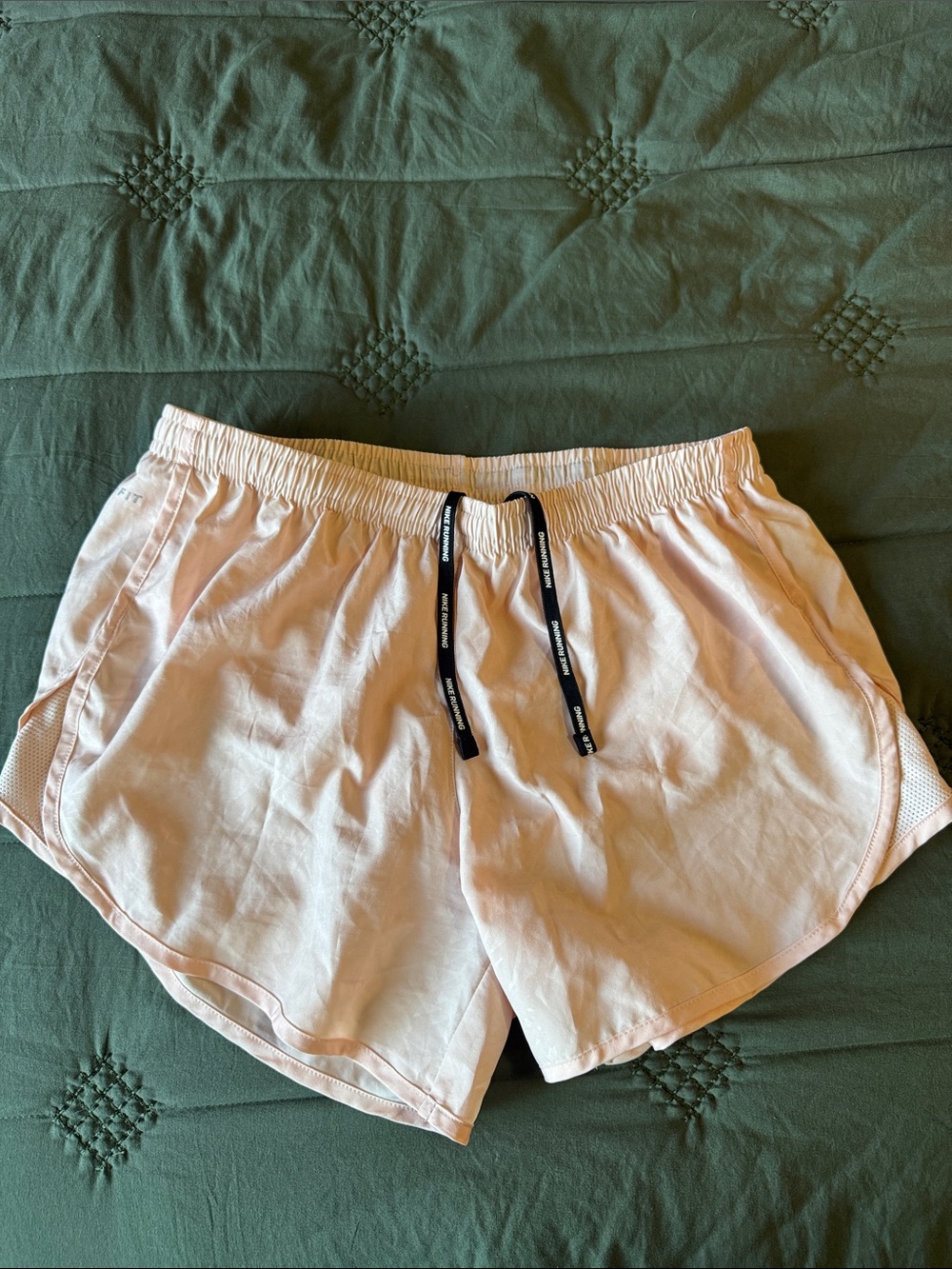 Nike Light Pink Women's Athletic Shorts with Black Drawstring